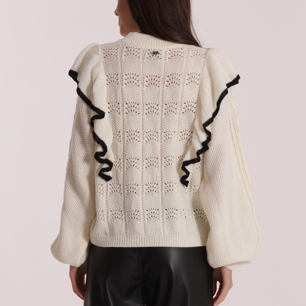 Marc New York Cream Sweater with Black Trim  size de - Picture 2 of 12